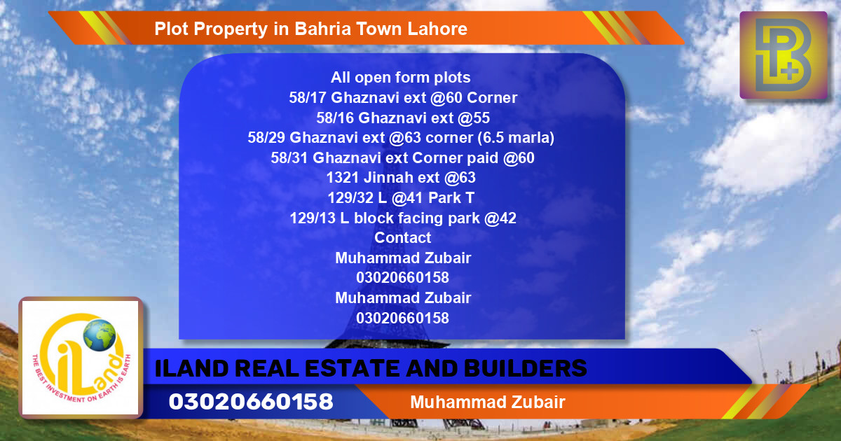 Residential Plot for Sale in Bahria Town, Lahore - (BP-74948)