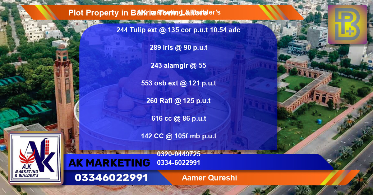 Residential Plot for Sale in Bahria Town, Lahore - (BP-74953)