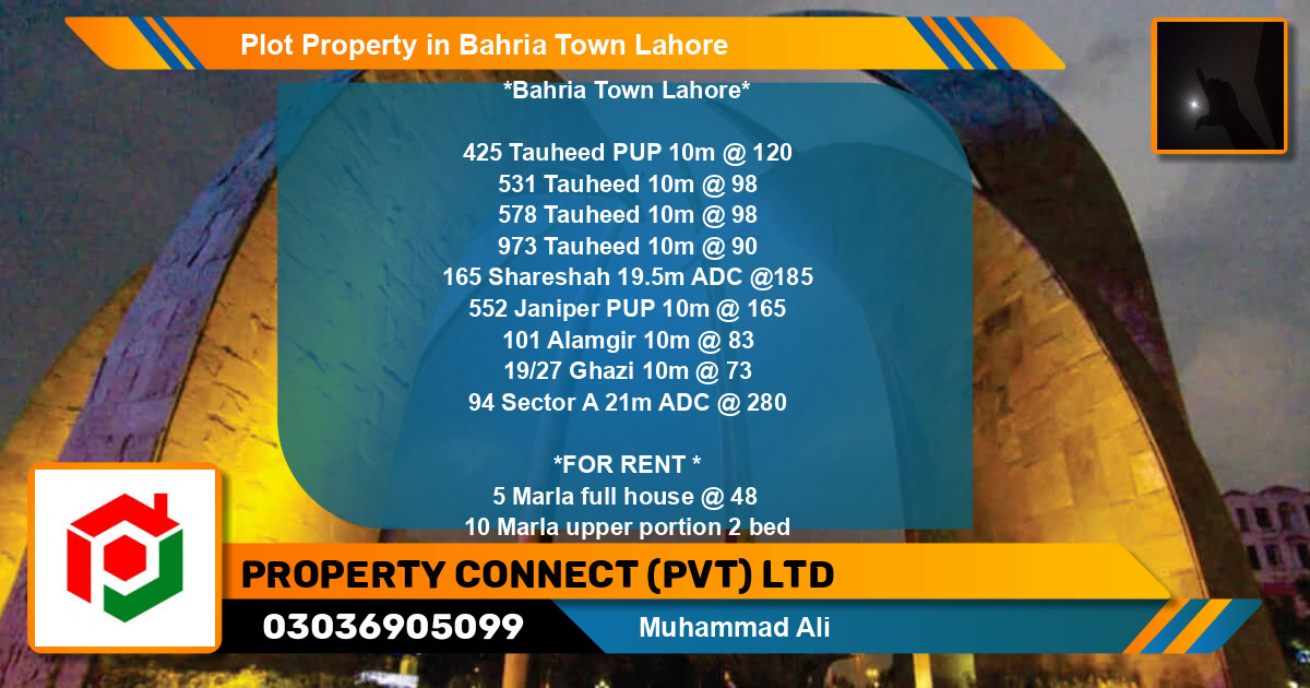 Residential Plot for Sale in Bahria Town, Lahore - (BP-74963)