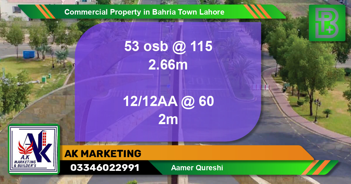 Commercial Property for Sale in Bahria Town, Lahore - (BP-74965)