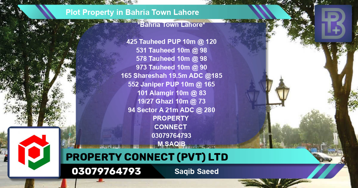 Residential Plot for Sale in Bahria Town, Lahore - (BP-74968)
