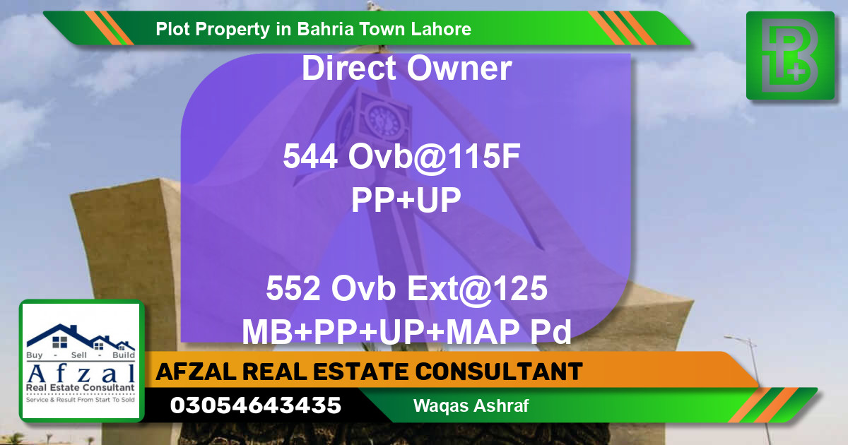 Residential Plot for Sale in Bahria Town, Lahore - (BP-74969)
