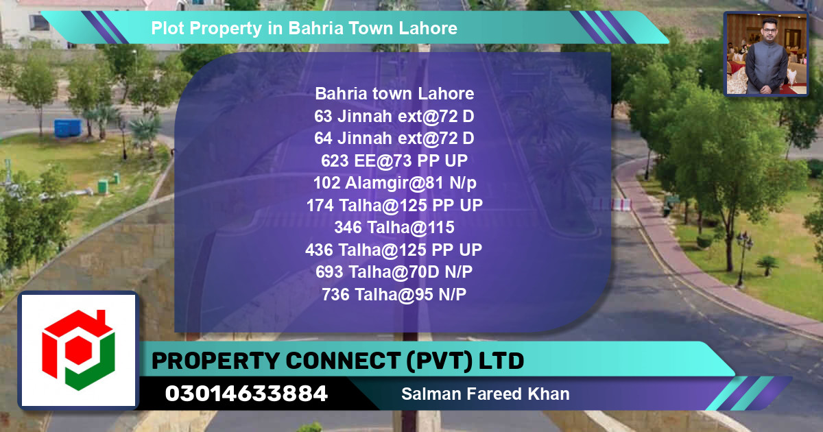 Residential Plot for Sale in Bahria Town, Lahore - (BP-74973)