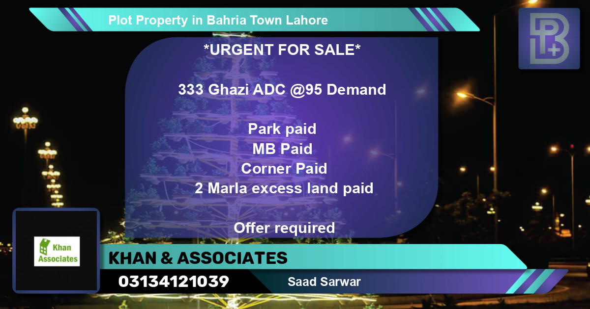 Residential Plot for Sale in Bahria Town, Lahore - (BP-74979)