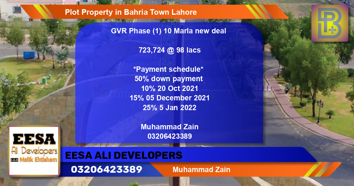 Residential Plot for Sale in Bahria Town, Lahore - (BP-74980)