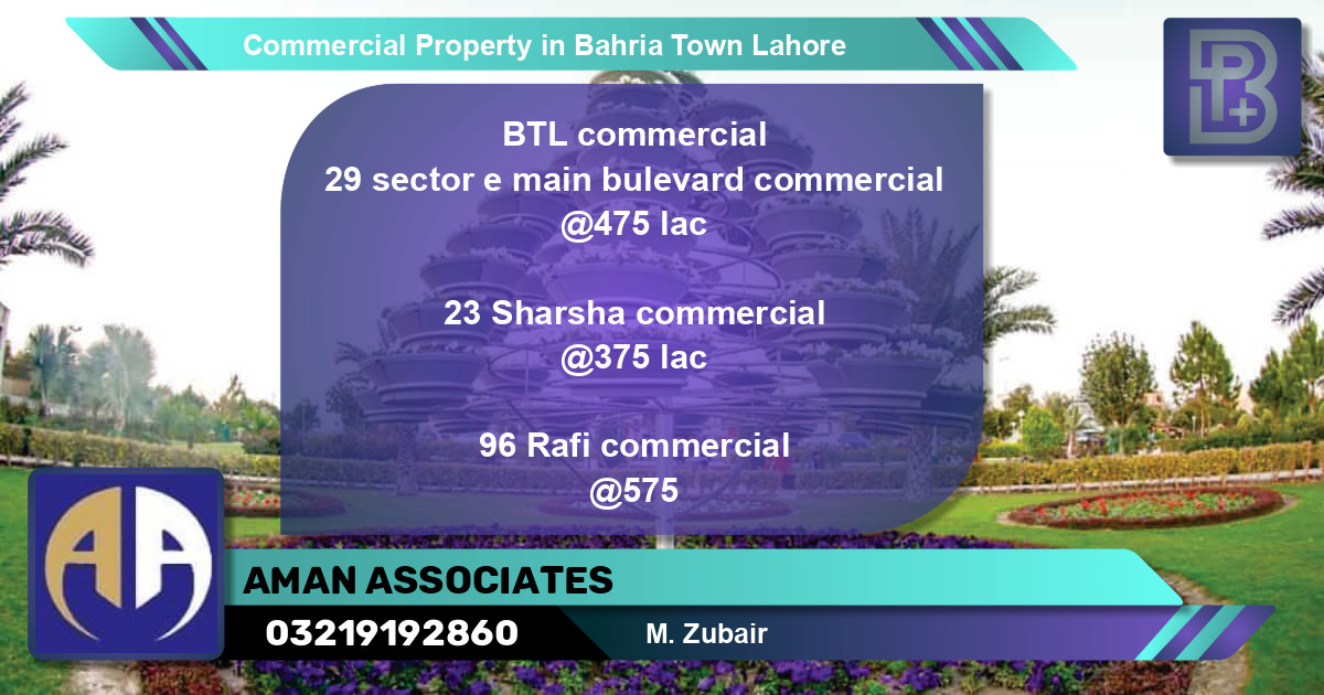 Commercial Property for Sale in Bahria Town, Lahore - (BP-74981)