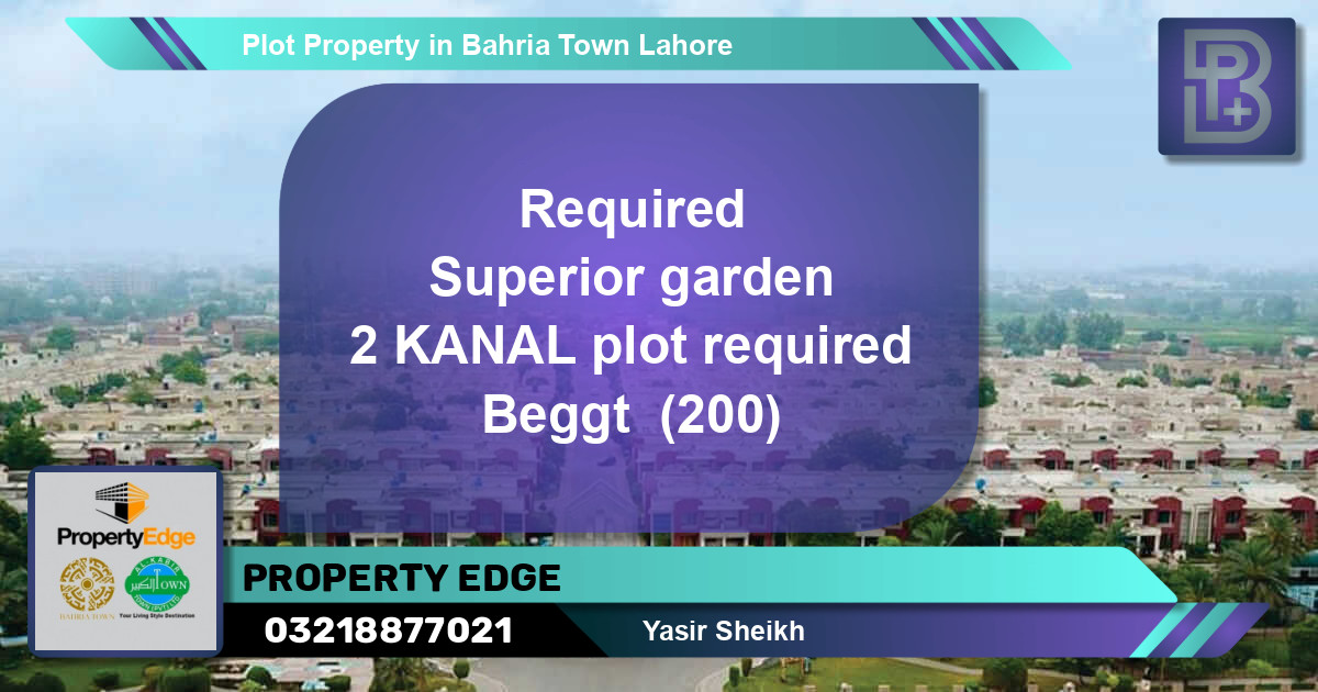 Residential Plot for Sale in Bahria Town, Lahore - (BP-74984)