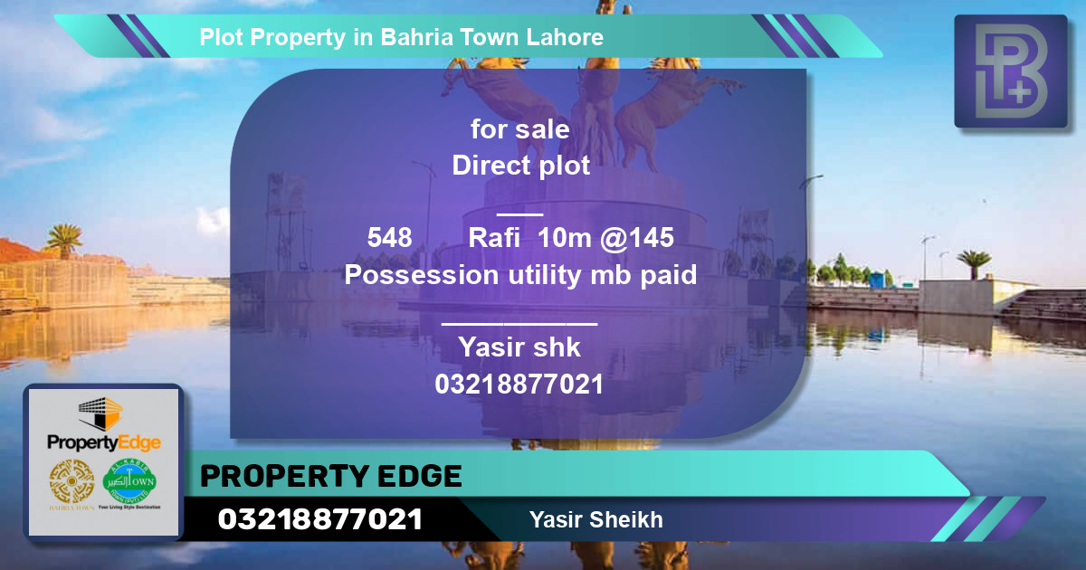 Residential Plot for Sale in Bahria Town, Lahore - (BP-74985)