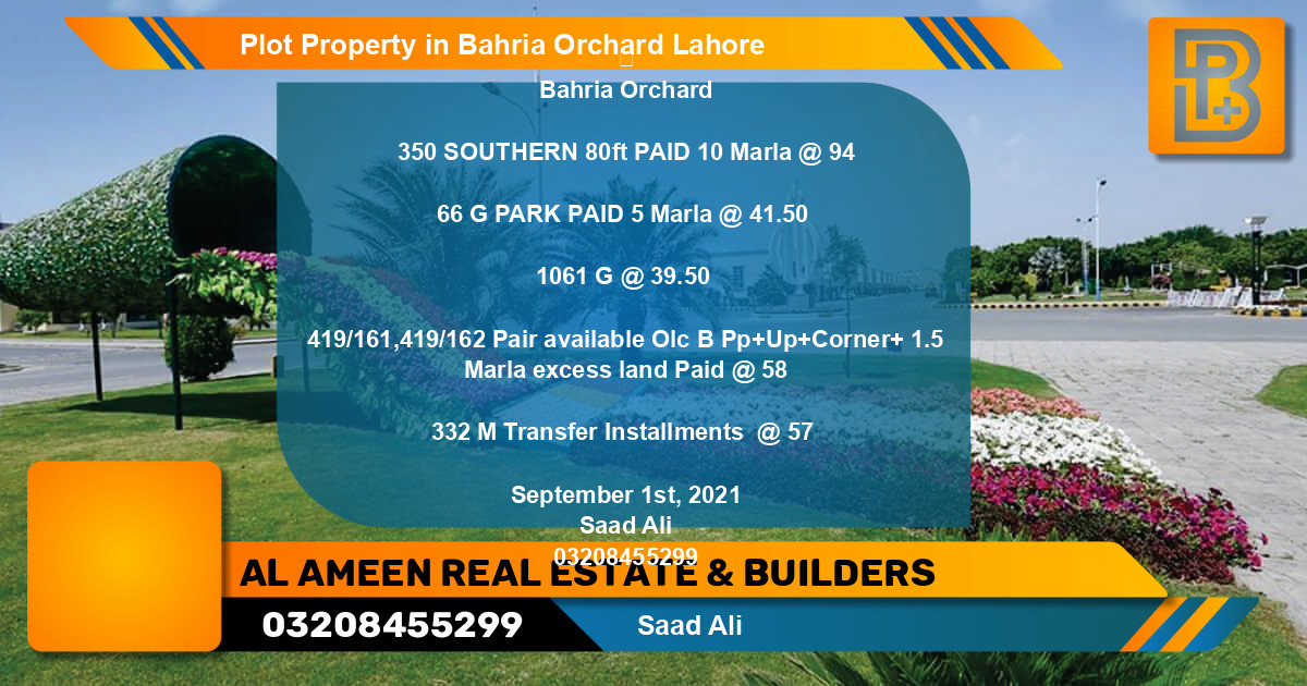 Residential Plot for Sale in Bahria Orchard, Lahore - (BP-74994)