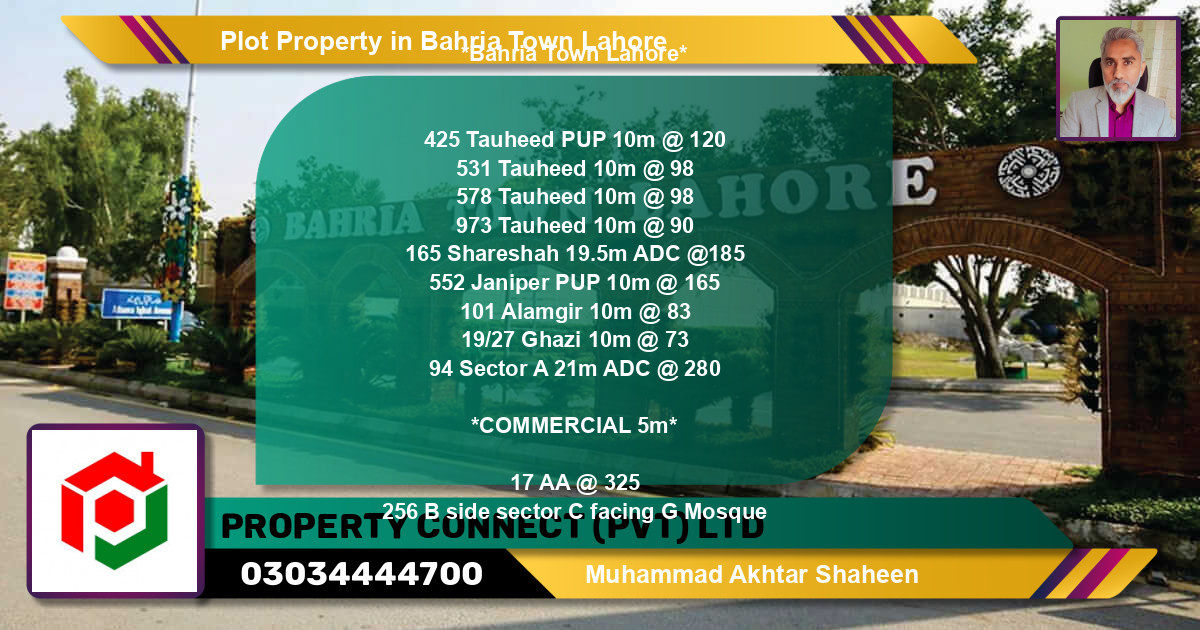 Commercial Plot for Sale in Bahria Town, Lahore - (BP-75027)