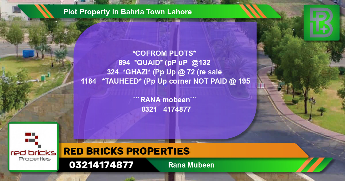 Residential Plot for Sale in Bahria Town, Lahore - (BP-75062)