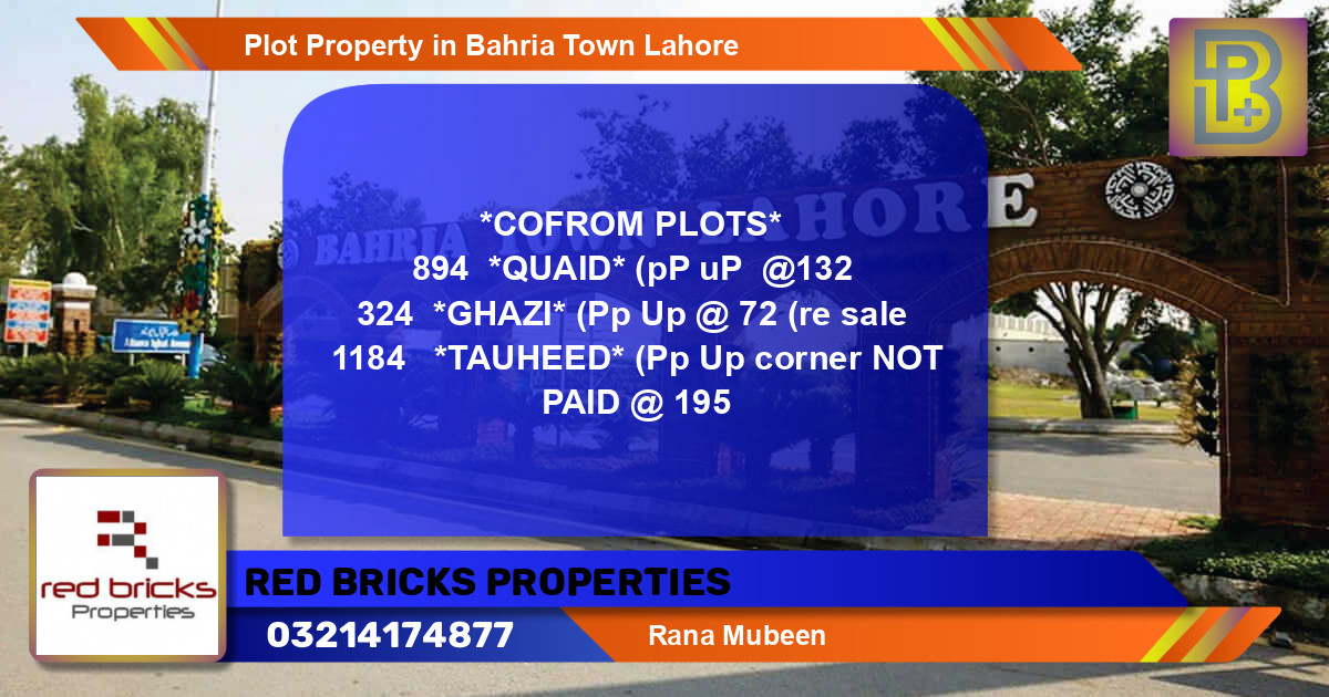 Residential Plot for Sale in Bahria Town, Lahore - (BP-75065)