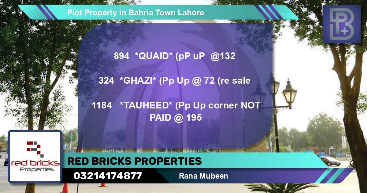Residential Plot for Sale in Bahria Town, Lahore - (BP-75067)