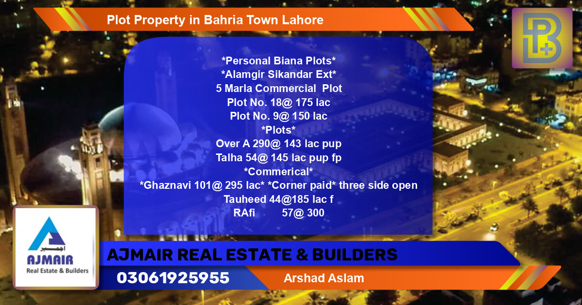 Commercial Plot for Sale in Bahria Town, Lahore - (BP-75077)