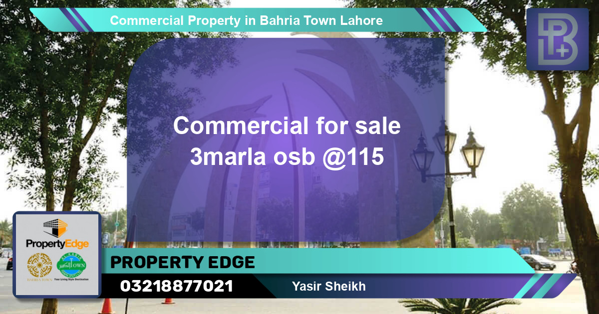Commercial Property for Sale in Bahria Town, Lahore - (BP-75079)