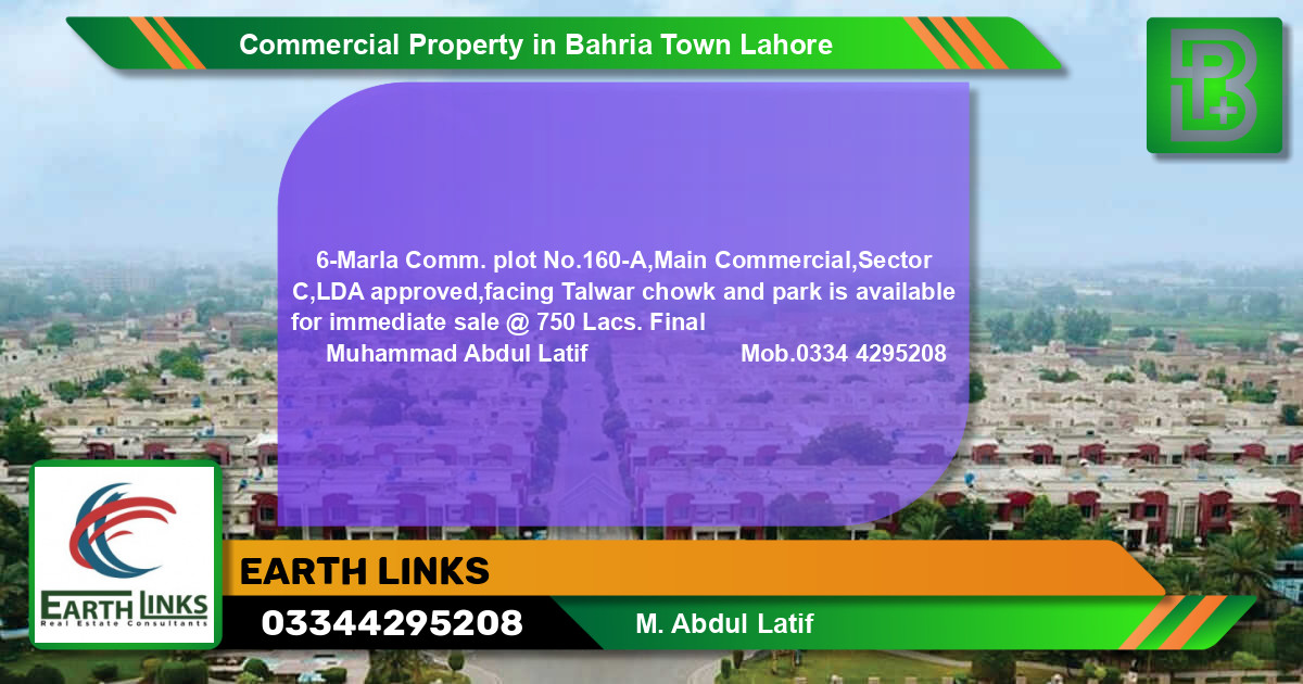 Commercial Property for Sale in Bahria Town, Lahore - (BP-75080)