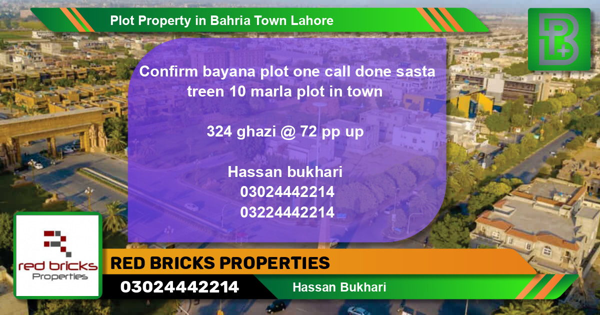Residential Plot for Sale in Bahria Town, Lahore - (BP-75087)