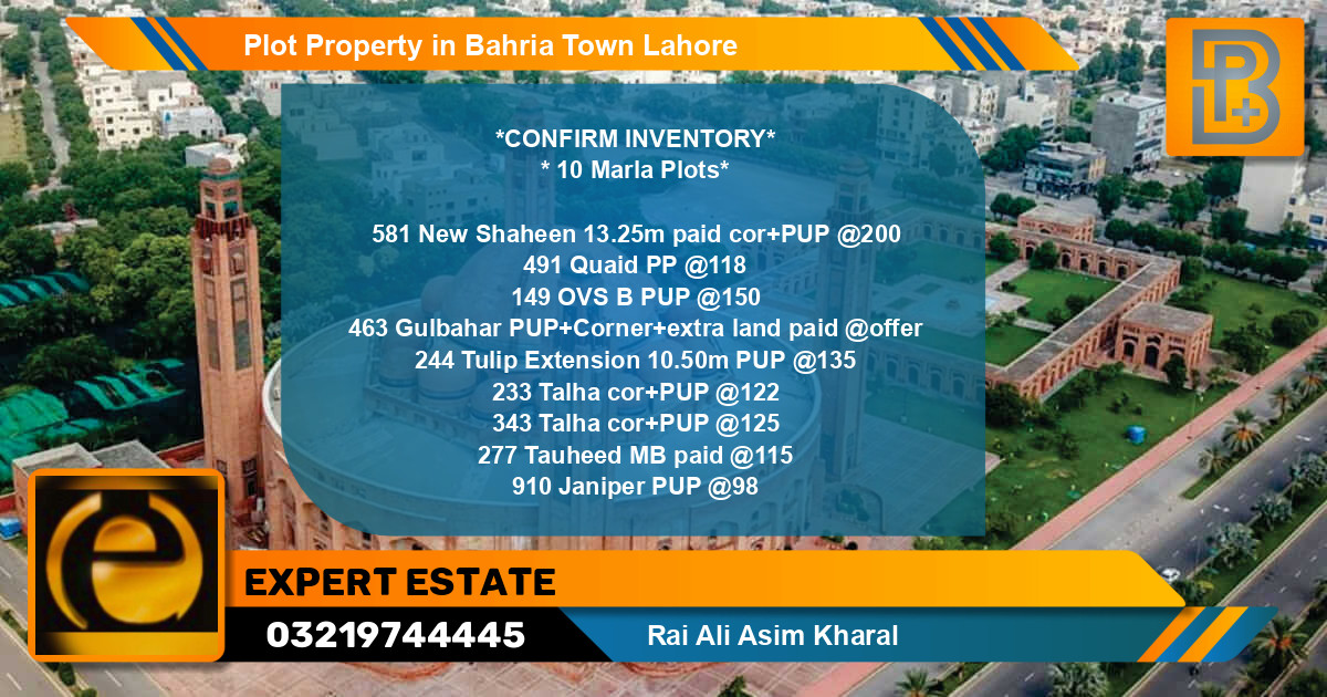 Residential Plot for Sale in Bahria Town, Lahore - (BP-75097)