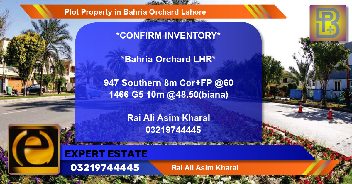 Residential Plot for Sale in Bahria Orchard, Lahore - (BP-75098)