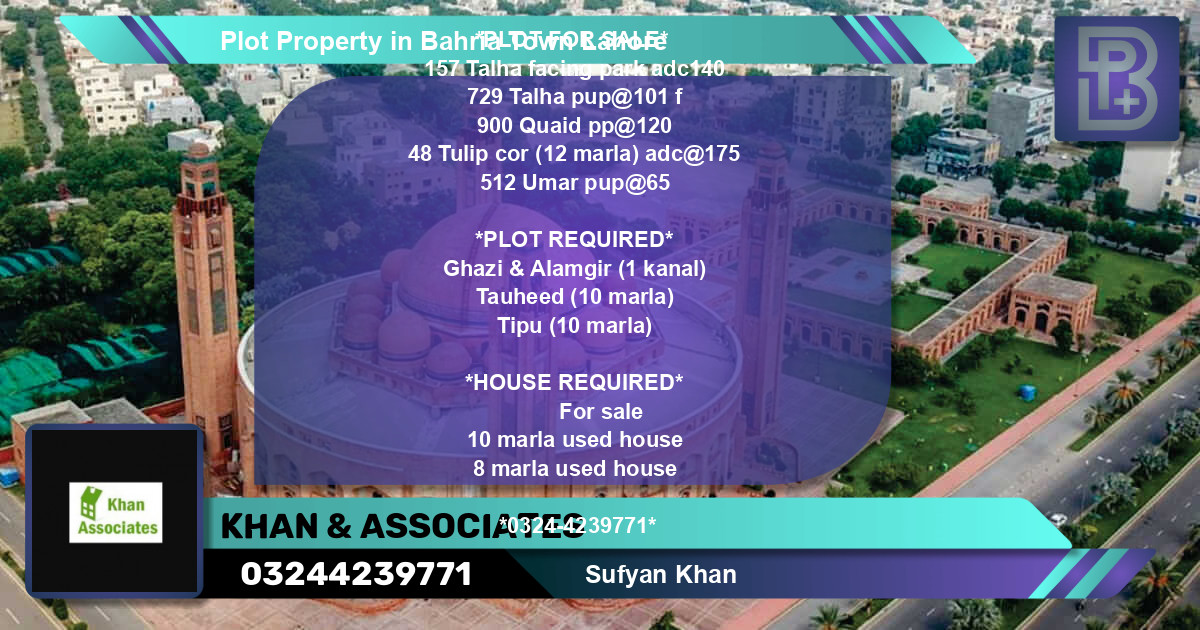 Residential Plot for Sale in Bahria Town, Lahore - (BP-75110)