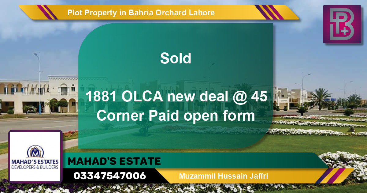 Residential Plot for Sale in Bahria Orchard, Lahore - (BP-75113)