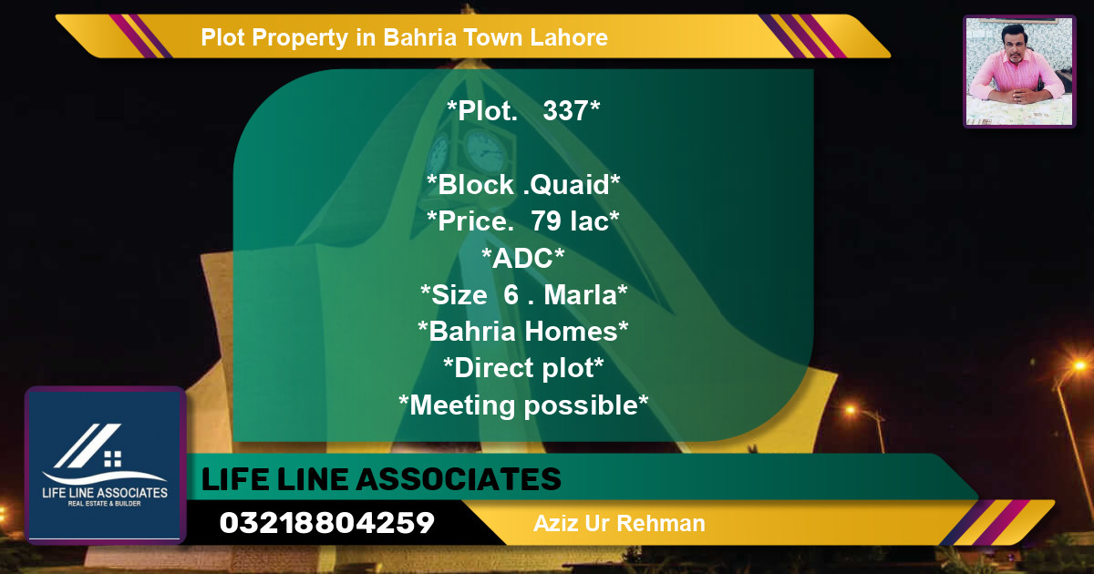 Residential Plot for Sale in Bahria Town, Lahore - (BP-75128)
