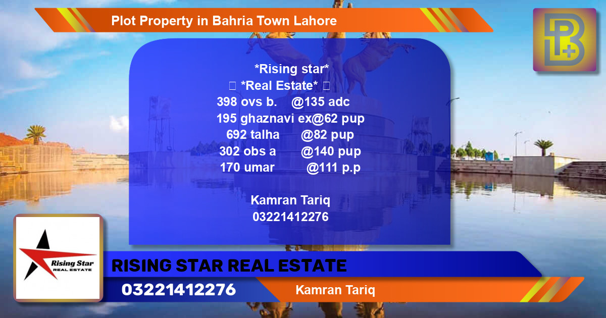 Residential Plot for Sale in Overseas B -  Bahria Town, Lahore - (BP-75142)