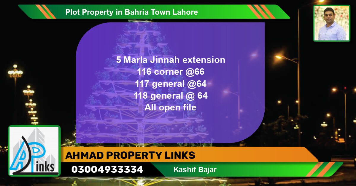 Residential Plot for Sale in Bahria Town, Lahore - (BP-75144)