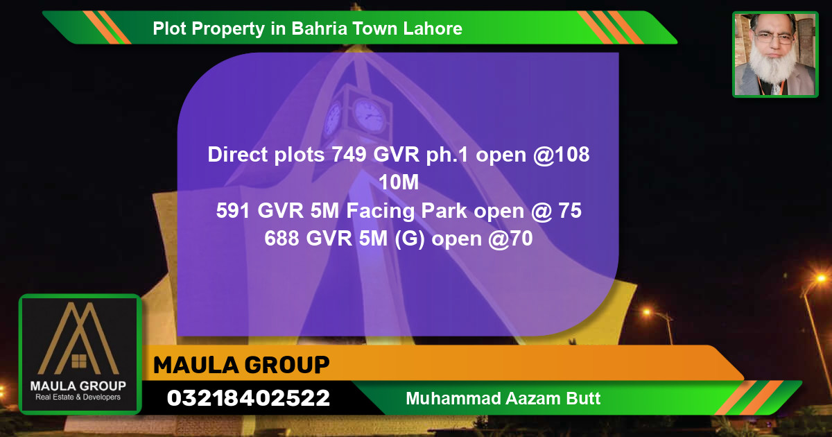 Residential Plot for Sale in Bahria Town, Lahore - (BP-75153)