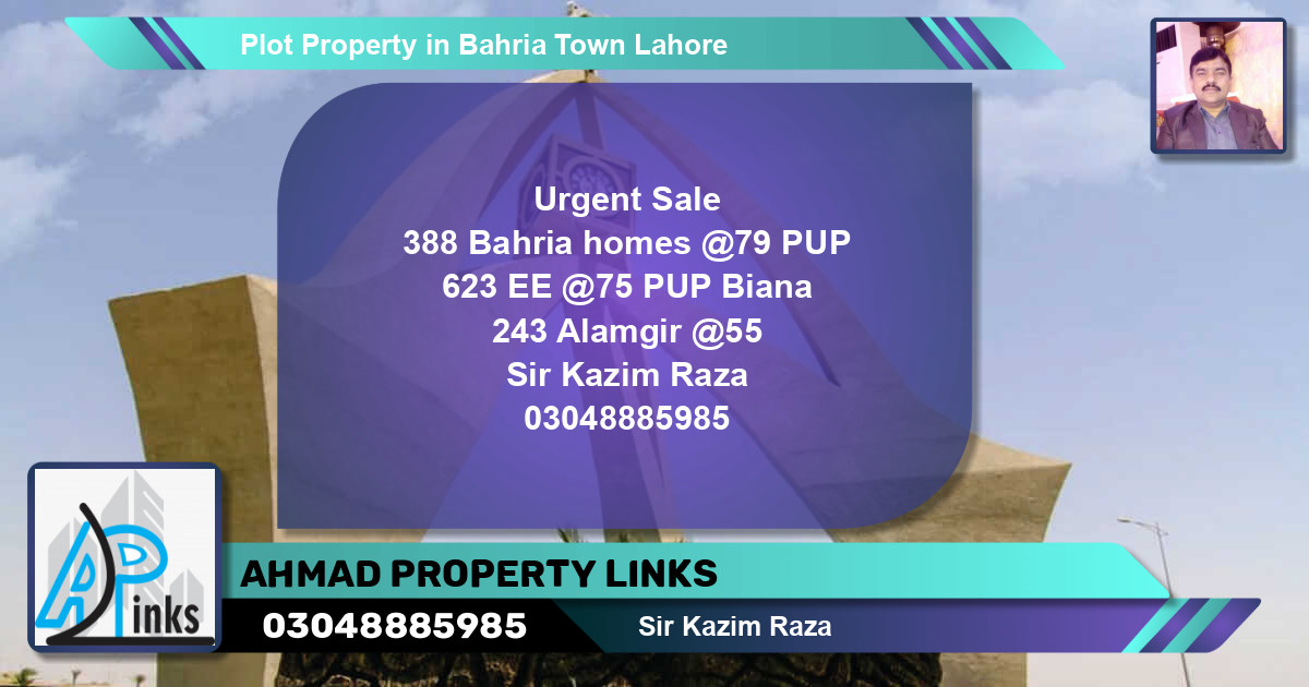 Residential Plot for Sale in Bahria Town, Lahore - (BP-75159)