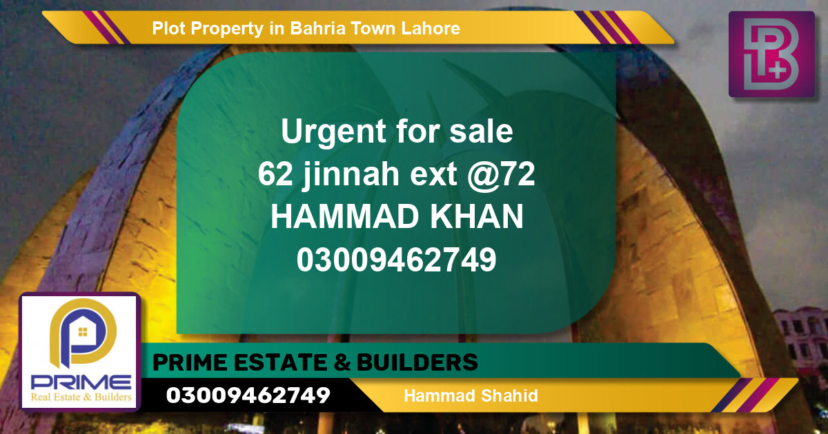 Residential Plot for Sale in Bahria Town, Lahore - (BP-75160)