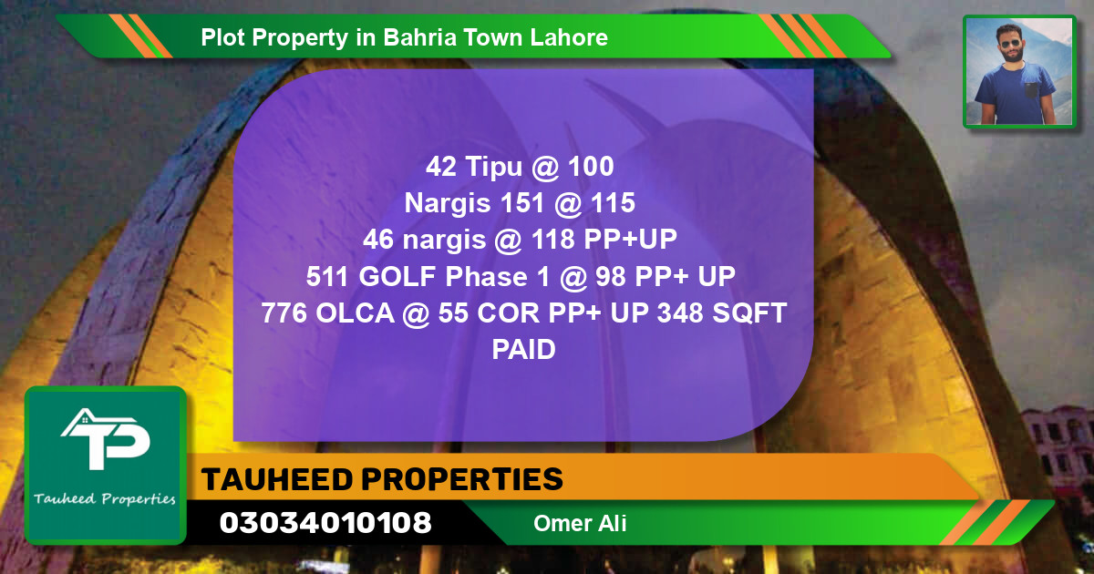 Residential Plot for Sale in Bahria Town, Lahore - (BP-75165)