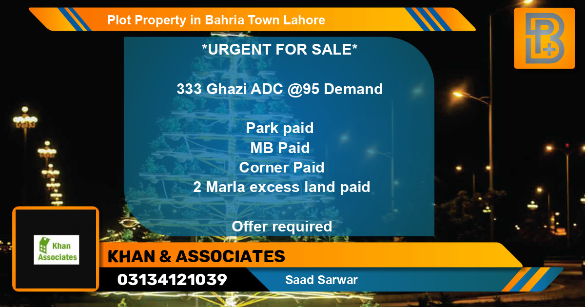 Residential Plot for Sale in Bahria Town, Lahore - (BP-75171)