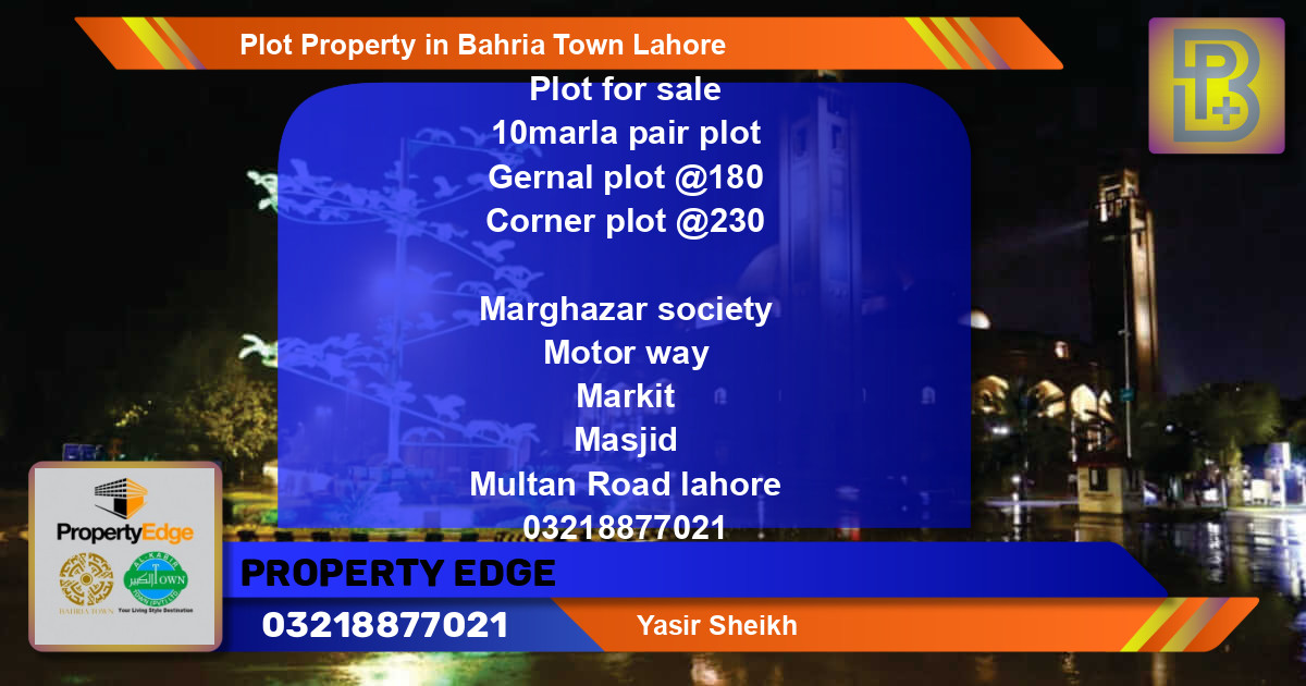 Residential Plot for Sale in Bahria Town, Lahore - (BP-75172)