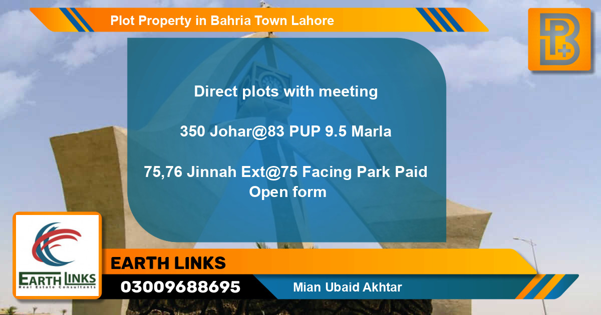 Residential Plot for Sale in Bahria Town, Lahore - (BP-75181)