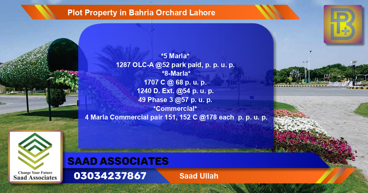 Commercial Plot for Sale in Bahria Orchard, Lahore - (BP-75199)