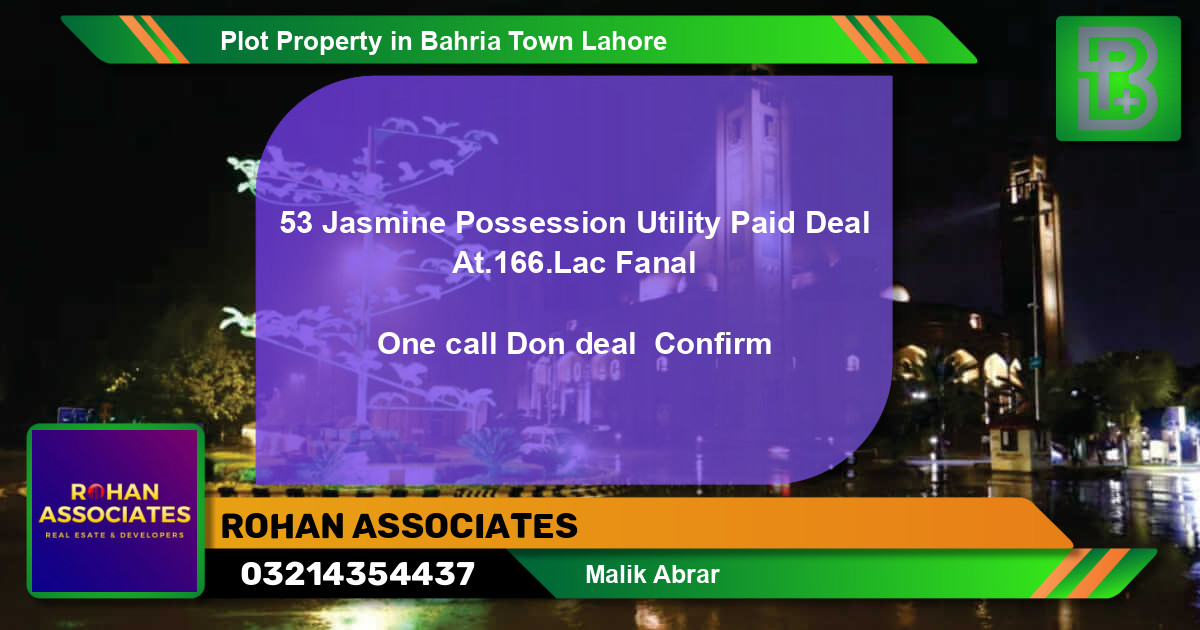 Residential Plot for Sale in Bahria Town, Lahore - (BP-75200)