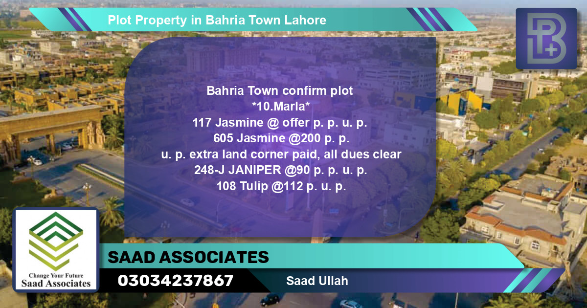 Residential Plot for Sale in Bahria Town, Lahore - (BP-75201)