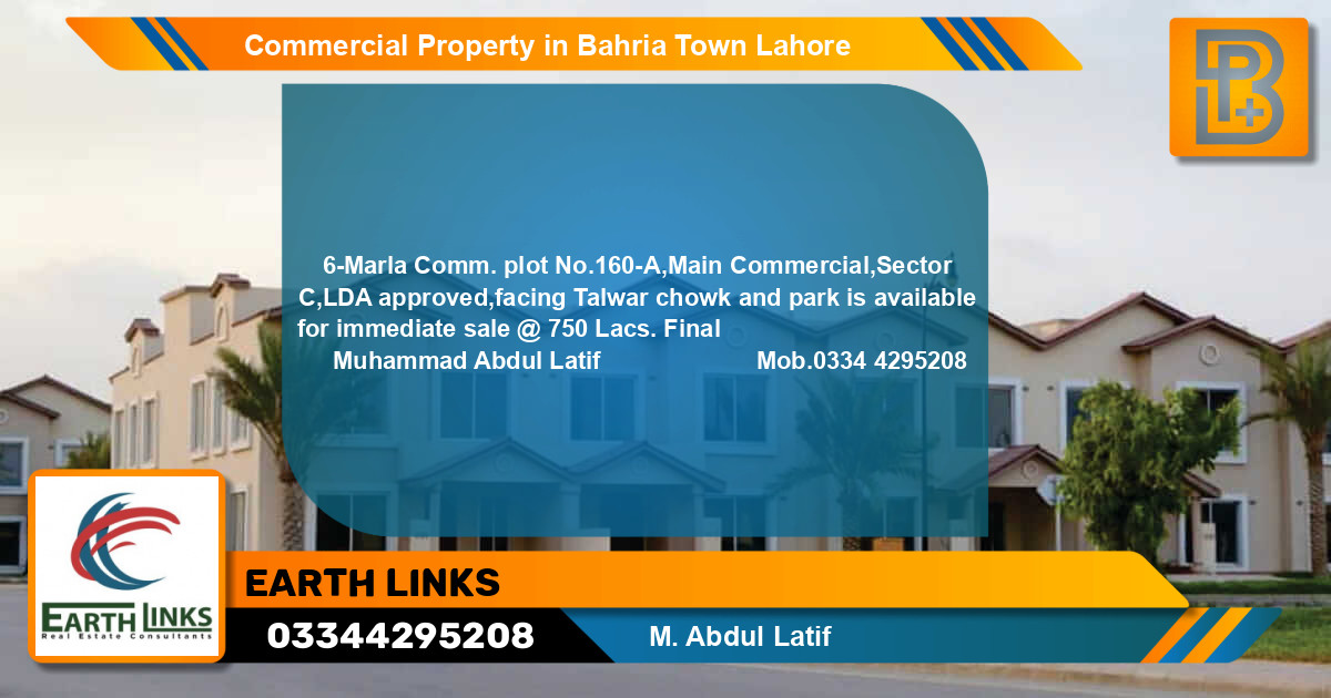 Commercial Property for Sale in Bahria Town, Lahore - (BP-75218)