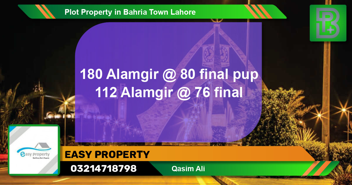 Residential Plot for Sale in Bahria Town, Lahore - (BP-75232)