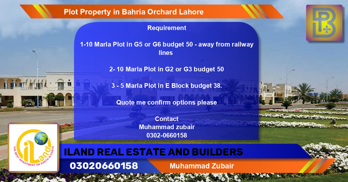 Residential Plot for Sale in Bahria Orchard, Lahore - (BP-75244)