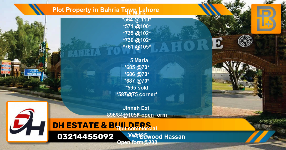 Commercial Plot for Sale in Bahria Town, Lahore - (BP-75250)
