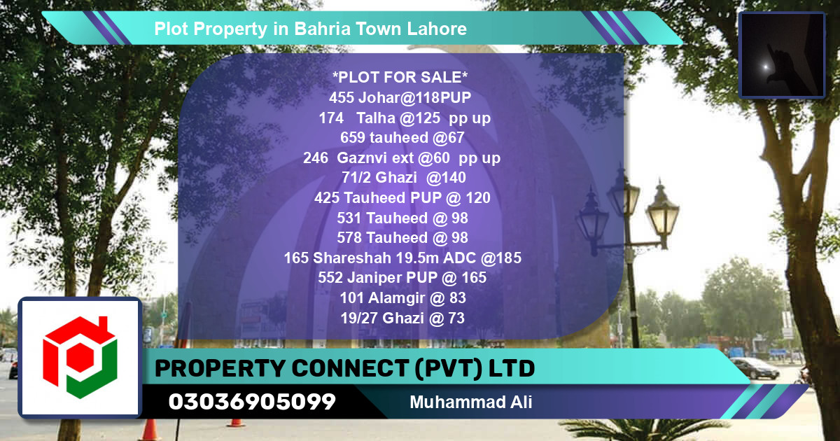 Residential Plot for Sale in Bahria Town, Lahore - (BP-75269)