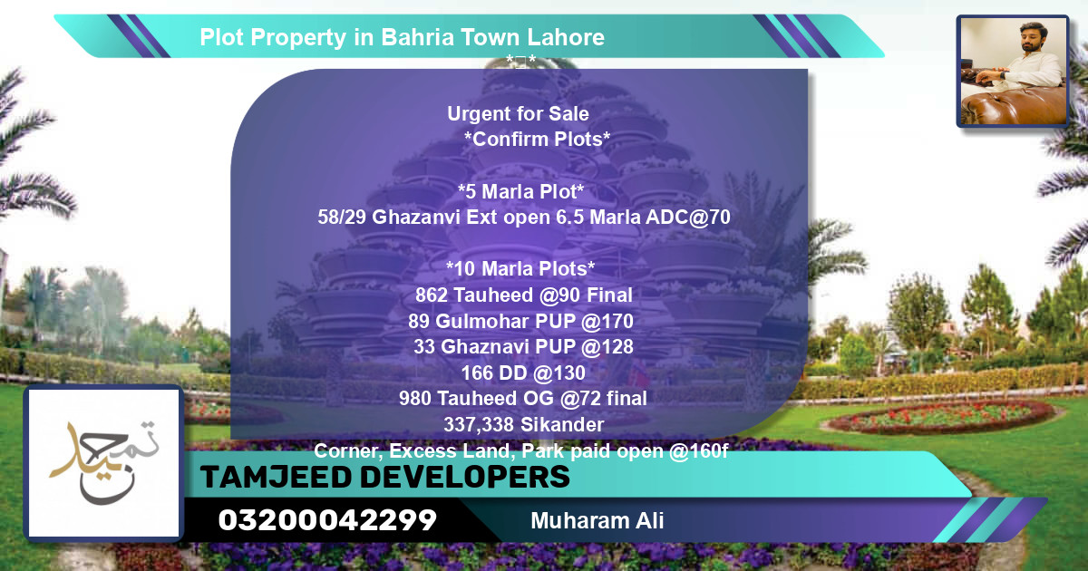 Residential Plot for Sale in Bahria Town, Lahore - (BP-75271)