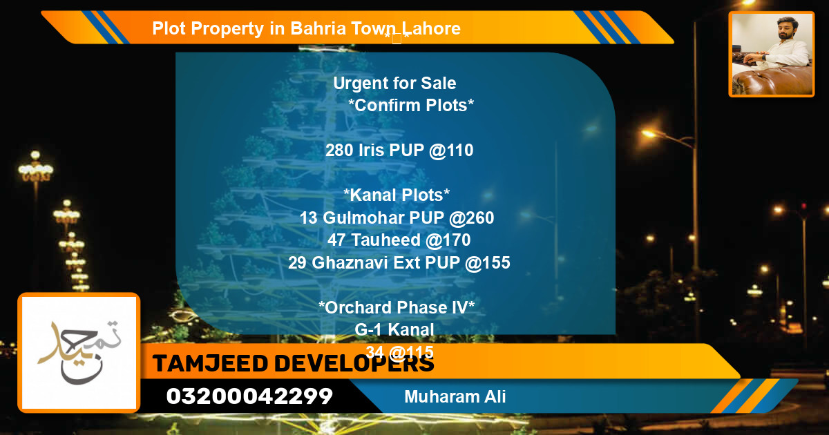 Residential Plot for Sale in Bahria Town, Lahore - (BP-75272)