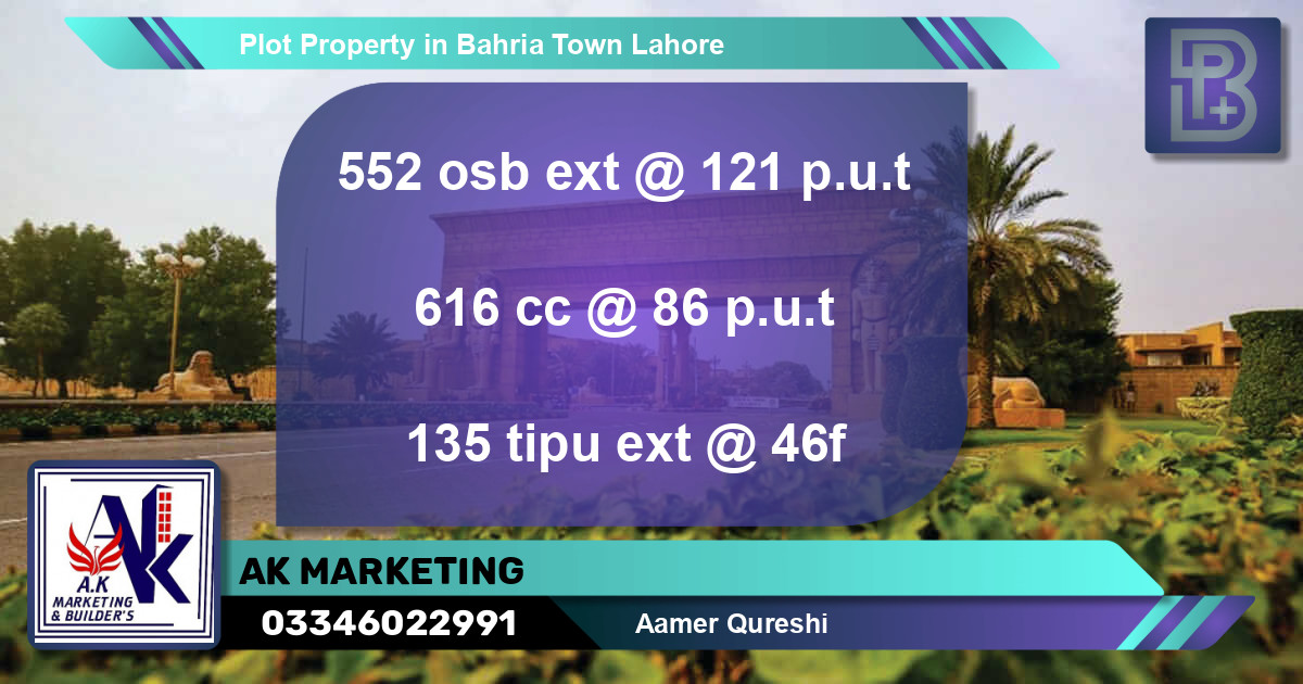 Residential Plot for Sale in Bahria Town, Lahore - (BP-75273)