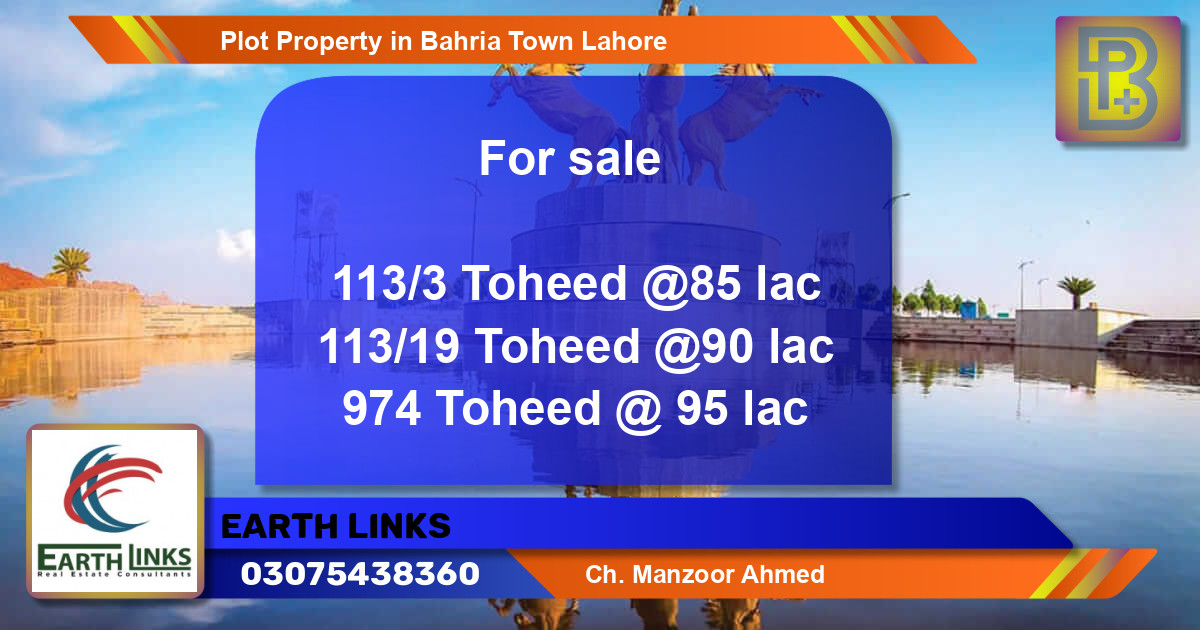 Residential Plot for Sale in Bahria Town, Lahore - (BP-75279)