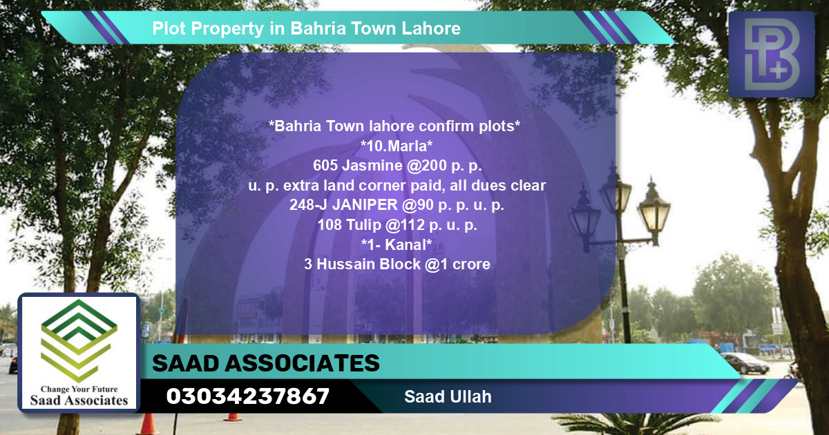 Residential Plot for Sale in Bahria Town, Lahore - (BP-75280)