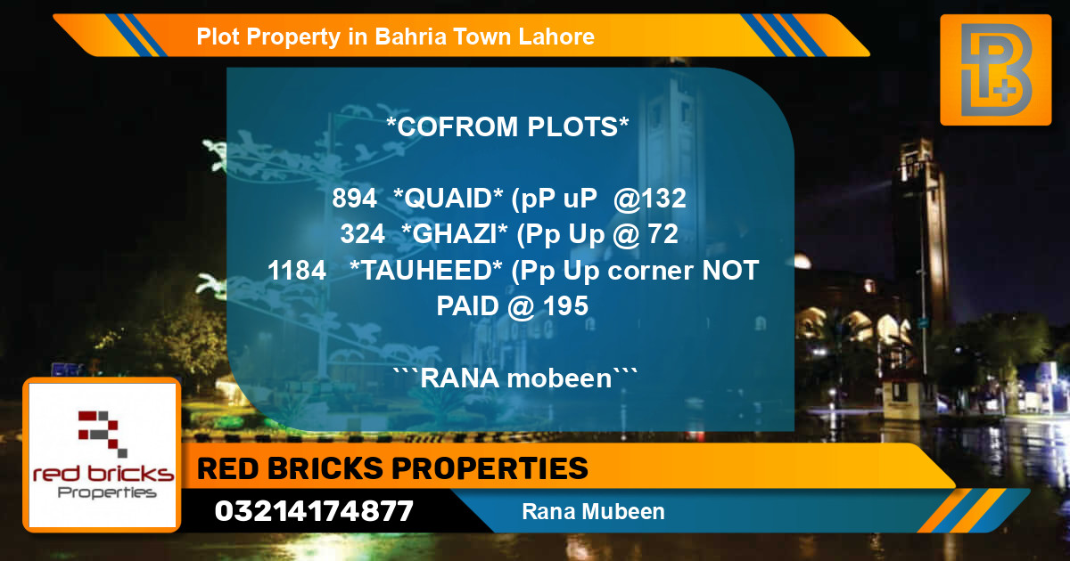 Residential Plot for Sale in Bahria Town, Lahore - (BP-75287)