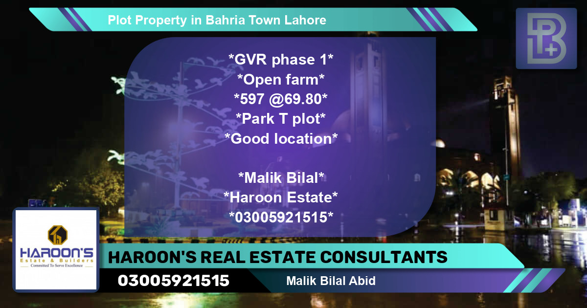 Residential Plot for Sale in Bahria Town, Lahore - (BP-75292)